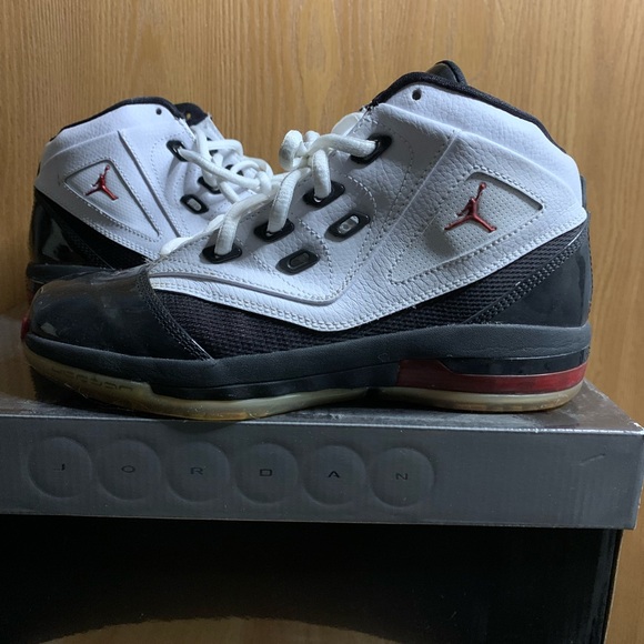Jordan White and Black High-Top Sneakers